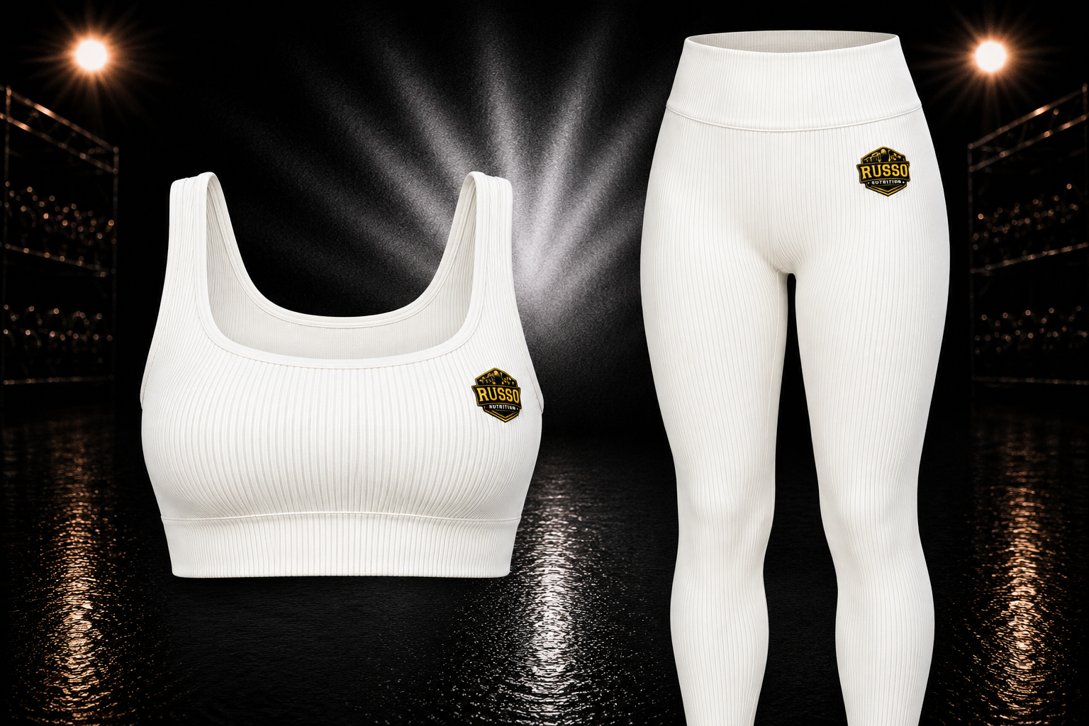 Legginsset in Creme/Weiß