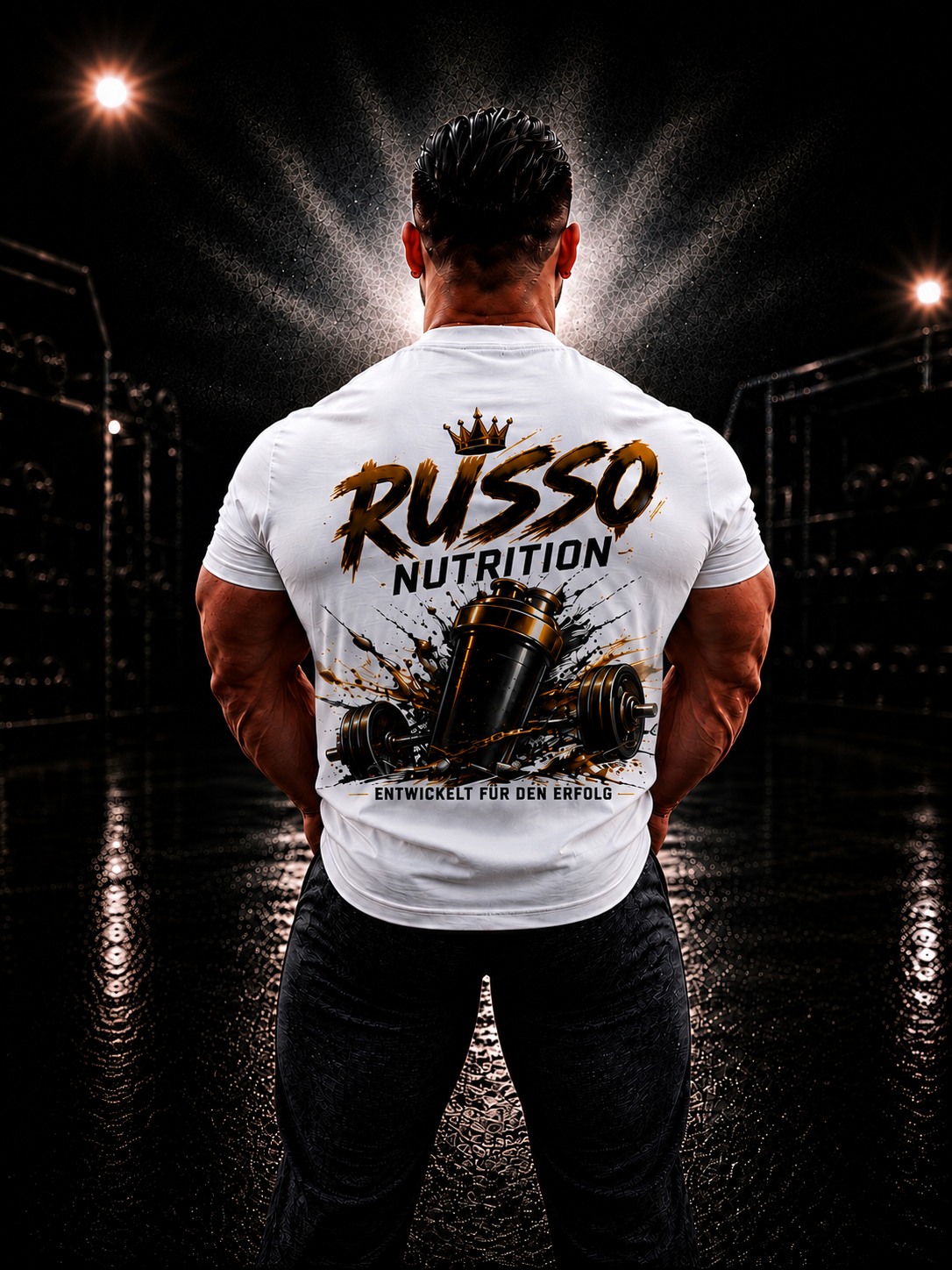 Russo Nutrition Shirt Shaker mit Hantel – Bild 6
